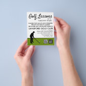 Golf Player Silhouette, GoIf Lesson Adverteren Flyer (Hand)