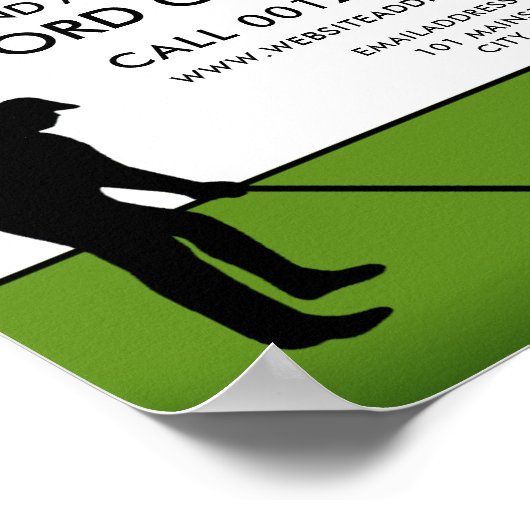 Golf Player Silhouette, GoIf Lesson Adverteren Poster (Hoek)