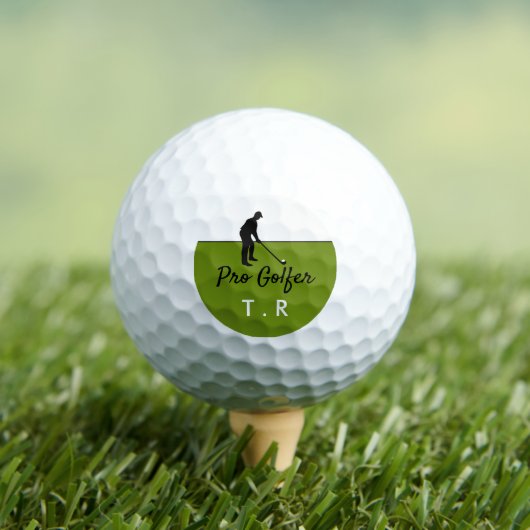 Golf Player Silhouette, Pro Golfer, gepersonalisee Golfballen (Insitu Shirt)