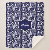 Golf Player Theme Cool Monogrammed Sherpa Deken (Voorkant)