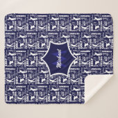 Golf Player Theme Cool Monogrammed Sherpa Deken (Voorkant (horizontaal))