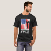 Golf Player Us vlag Keep Calm Play Golf T-shirt (Voorkant volledig)