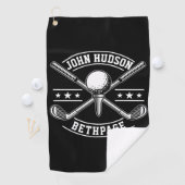 Golf Player White Monogram Golf Towel Golfhanddoek (Insitu)