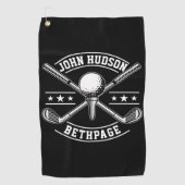 Golf Player White Monogram Golf Towel Golfhanddoek (Voorkant)