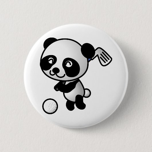 Golf Plays Panda Ronde Button 5,7 Cm (Voorkant)