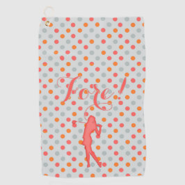 Golf Polka Dots for Dames Golfhanddoek