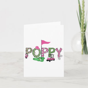 Golf Poppy Roze Gat In Een Golf 1e Verjaardag Meis Kaart