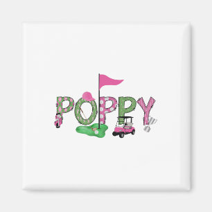 Golf Poppy Roze Gat In Een Golf 1e Verjaardag Meis Magneet
