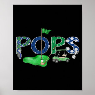 Golf pops hole-in-one golf 1e verjaardag jongensfe poster