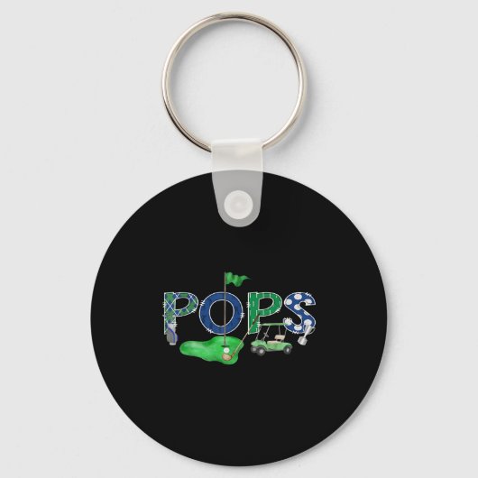 Golf pops hole in one golf 1e verjaardag jongensfe sleutelhanger (Voorkant)