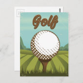 Golf poster briefkaart (Voorkant / Achterkant)