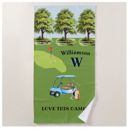 Golf Pretbaan Kar Monogram Naam   Strandlaken