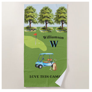 Golf Pretbaan Kar Monogram Naam Strandlaken