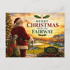 Golf Prettig Kerstfeest met bal en Kerstman Briefkaart