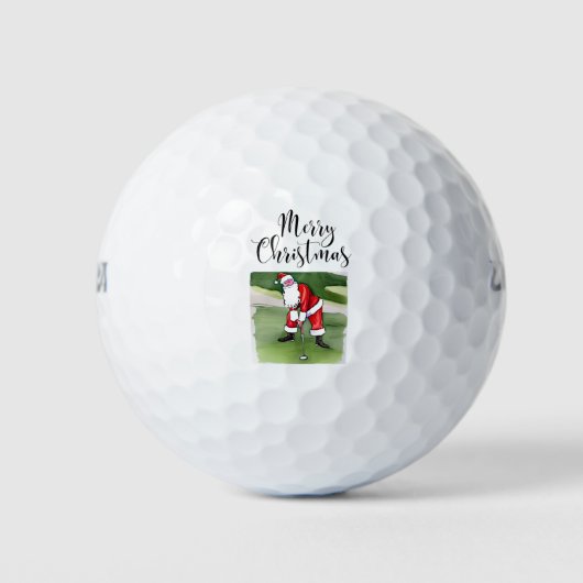 Golf Prettig kerstfeest met de Kerstman Golfballen (Voorkant)