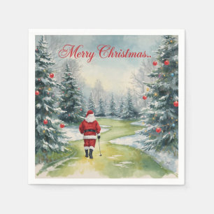 Golf Prettig kerstfeest met de Kerstman Servet