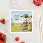 Golf Prettig kerstfeest met de kerstman Servet (Insitu)