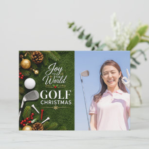 Golf Prettig Kerstfeest met je eigen foto Feestdagenkaart