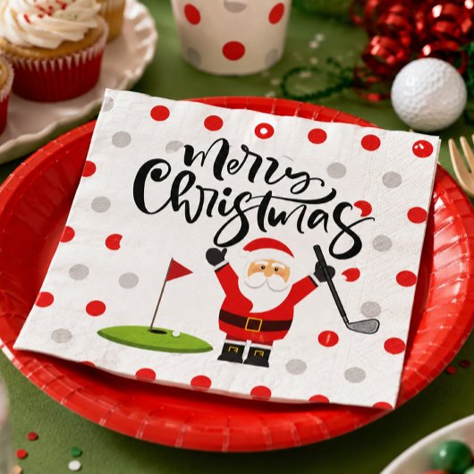 Golf Prettig kerstfeest met Kerstman Servet
