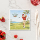 Golf Prettig Kerstfeest met Kerstman Servet (Insitu)