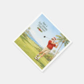 Golf Prettig Kerstfeest met Kerstman Servet (Hoek)