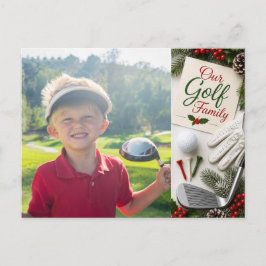 Golf Prettig Kerstmis Familie Foto Vakantie Feestdagenkaart