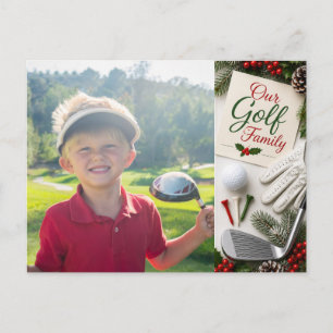 Golf Prettig Kerstmis Familie Foto Vakantie Feestdagenkaart