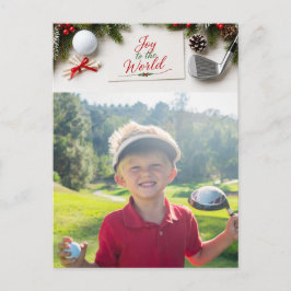 Golf Prettig Kerstmis Familie Foto Vakantie Feestdagenkaart