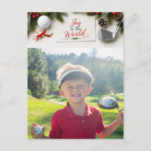 Golf Prettig Kerstmis Familie Foto Vakantie Feestdagenkaart