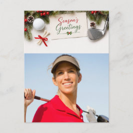 Golf Prettig Kerstmis Familie Foto Vakantie Feestdagenkaart