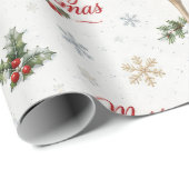 Golf Prettig Kerstmis Kerstman Hoed Golfbal Vakant Cadeaupapier (Rol Hoek)