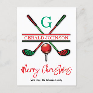 Golf Prettig Kerstmis-Vakantie Design Briefkaart