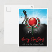 Golf Prettig Kerstmis-vakantie ontwerp Briefkaart (Voorkant / Achterkant)