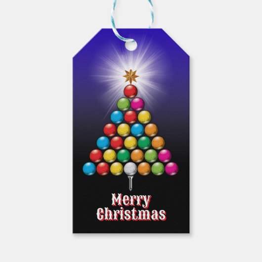 Golf Prettig Kerstmis-vakantie ontwerp Cadeaulabel (Voorkant)