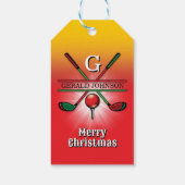 Golf Prettig Kerstmis-vakantie ontwerp Cadeaulabel (Achterkant)