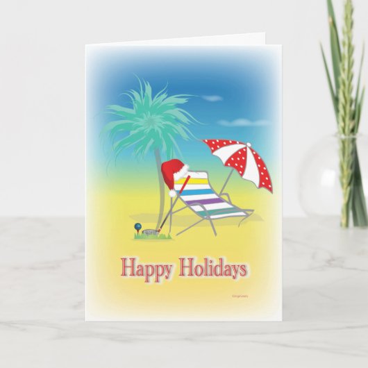 GOLF Prettige feestdagen Santa Hat Funny Card Kaart (Voorkant)
