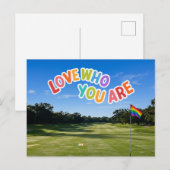 Golf Pride op golfbaan regenboog thema Briefkaart (Voorkant / Achterkant)