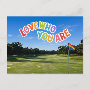 Golf Pride op golfbaan regenboog thema Briefkaart