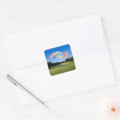 Golf Pride op golfbaan regenboog thema Vierkante Sticker (Envelop)