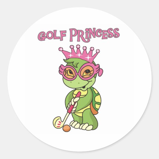 Golf Princess Ronde Sticker (Voorkant)