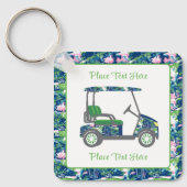 Golf Print Golf Cart Sleutelhanger (Voorkant)