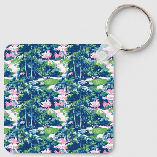 Golf Print Golf Cart Sleutelhanger (Achterkant)