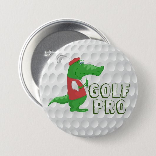 Golf Pro Alligator Ronde Button 7,6 Cm (Voorkant /achterkant)