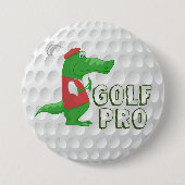 Golf Pro Alligator Ronde Button 7,6 Cm (Voorkant)