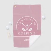 Golf Pro Golfer Golfen Cadeau Geborduurd Roze Golfhanddoek (Insitu)