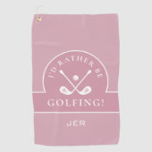 Golf Pro Golfer Golfen Cadeau Geborduurd Roze Golfhanddoek (Voorkant)