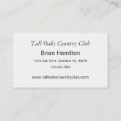 Golf Pro Instructor Visitekaartje (Achterkant)