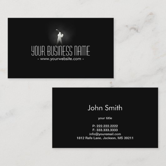 Golf Pro Professional Classy Dark Visitekaartje (Voorkant / Achterkant)