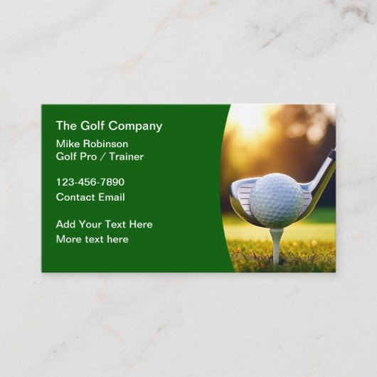 Golf Pro Trainer en instructeur Visitekaartjes (Voorkant)