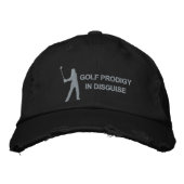 Golf Prodigy in vermomming Grappig Golf Design Geborduurde Pet (Voorkant)